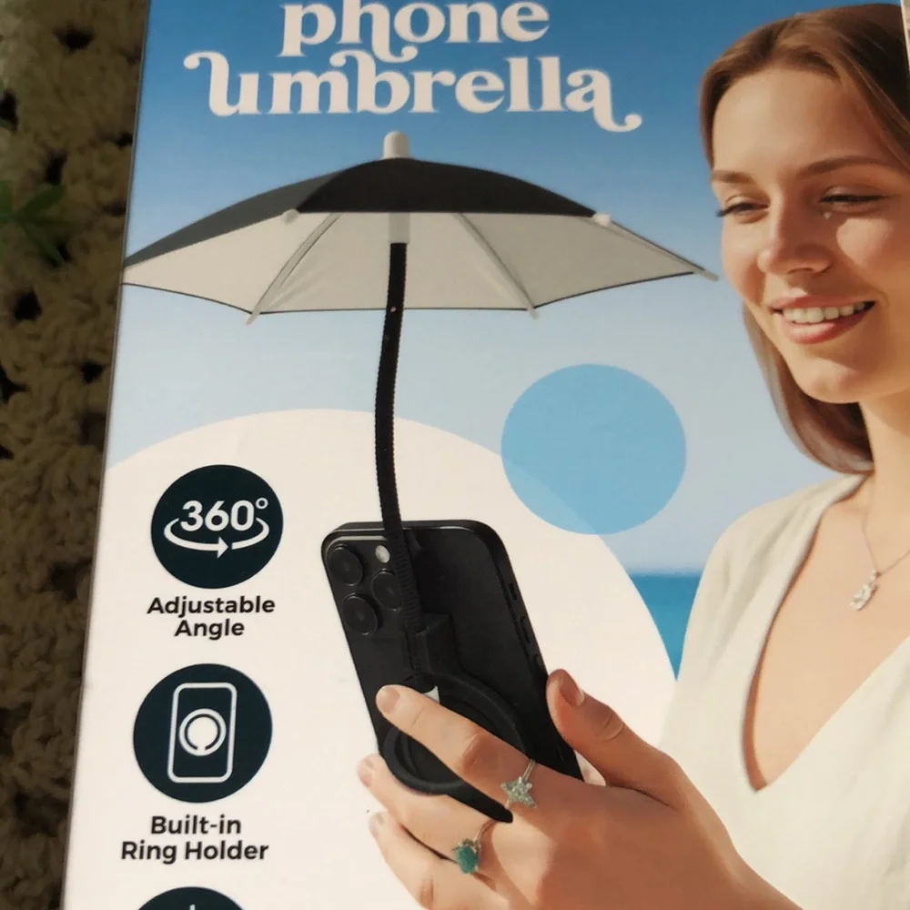 Magnetic Phone Umbrella - Black